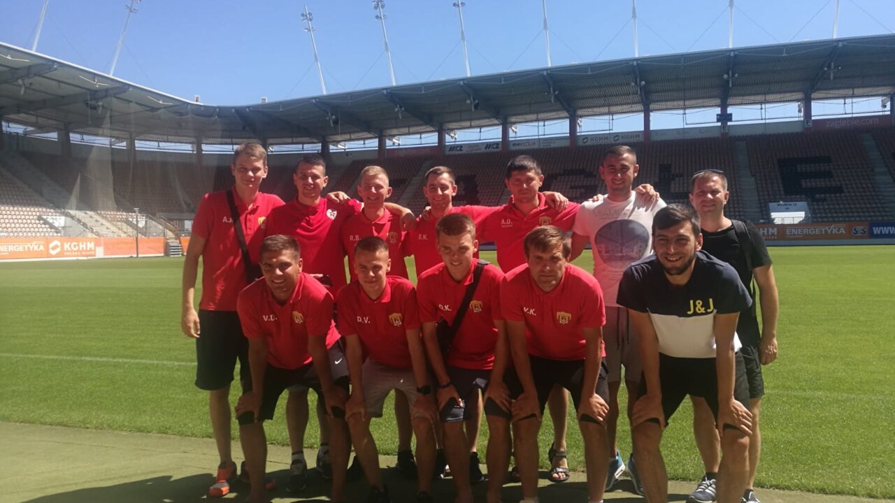 Ukraińscy piłkarze na Stadionie Zagłębia Ukraińscy piłkarze na Stadionie Zagłębia