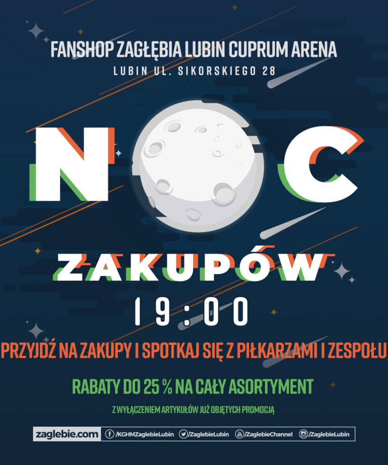 Noc zakupów w FanShopie Zagłębia w Cuprum Arenie! Noc zakupów w FanShopie Zagłębia w Cuprum Arenie!