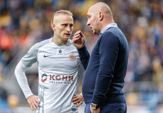 Trener Mariusz Lewandowski przed meczem Górnik Zabrze - KGHM Zagłebie Lubin