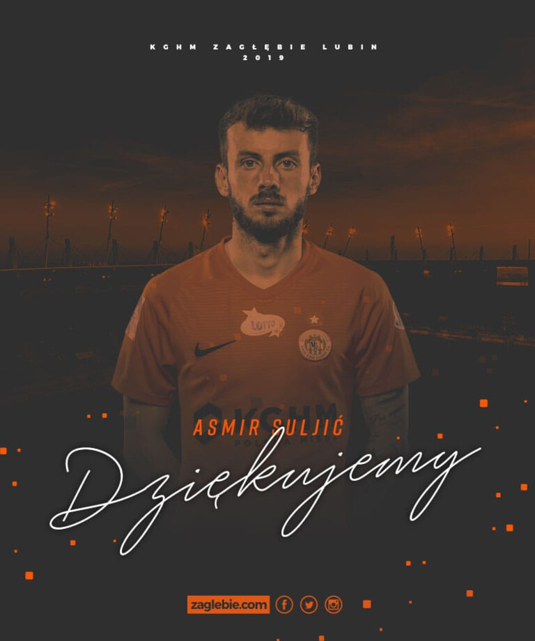 Asmir Suljić odchodzi z KGHM Zagłębia Lubin Asmir Suljić odchodzi z KGHM Zagłębia Lubin