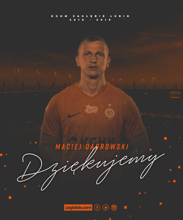 Maciej Dąbrowski żegna się z KGHM Zagłębiem Lubin Maciej Dąbrowski żegna się z KGHM Zagłębiem Lubin