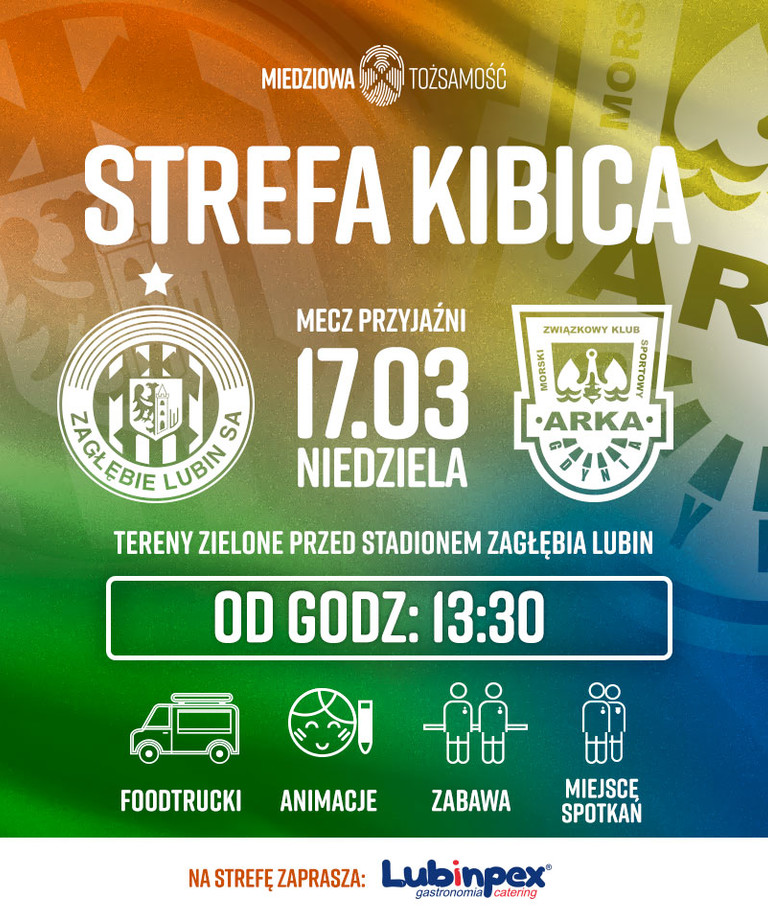 Przyjdź na mecz z Arką i baw się znakomicie na Strefie Kibica! Przyjdź na mecz z Arką i baw się znakomicie na Strefie Kibica!