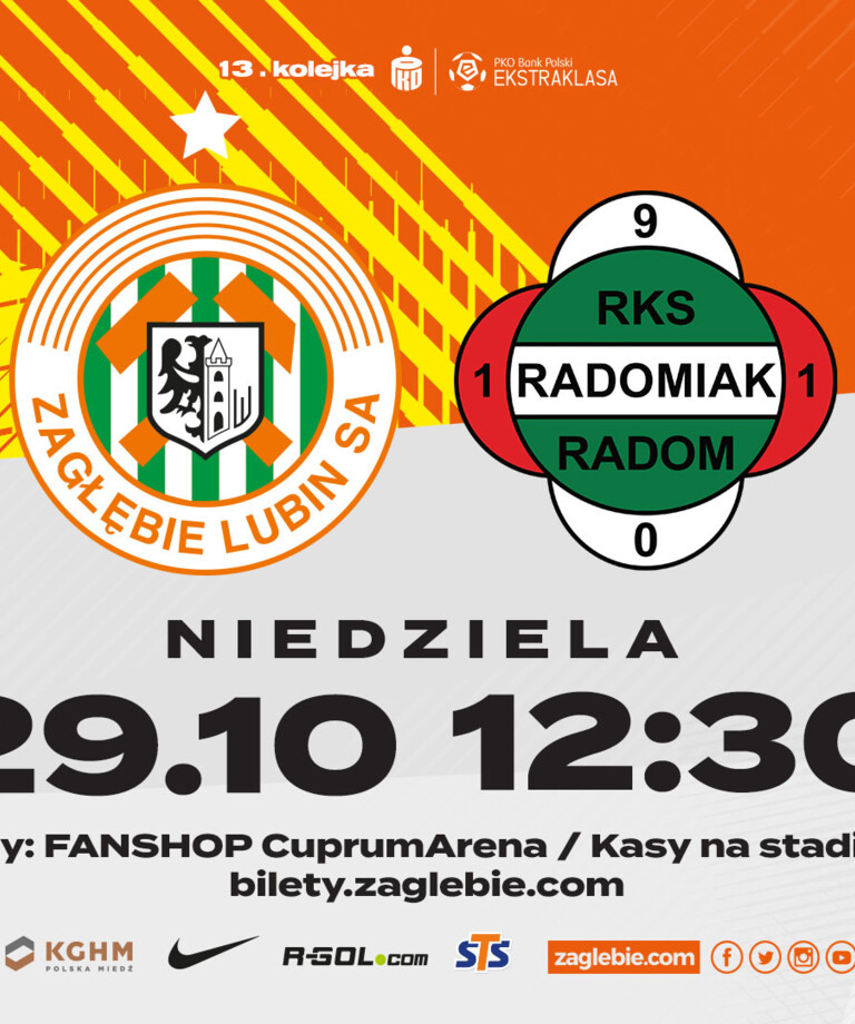 Bilety na mecz z Radomiakiem Radom już w sprzedaży! Bilety na mecz z Radomiakiem Radom już w sprzedaży!