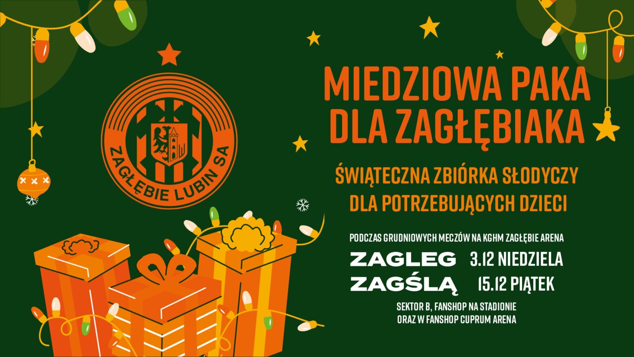 Świąteczna zbiórka słodyczy na KGHM Zagłębie Arena Świąteczna zbiórka słodyczy na KGHM Zagłębie Arena