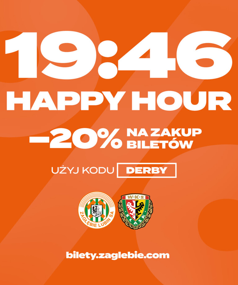Happy hour | Kup bilet na Derby z 20% rabatem! Happy hour | Kup bilet na Derby z 20% rabatem!