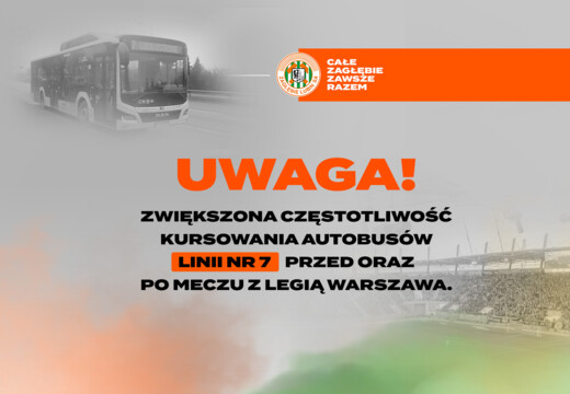 Zwiększona częstotliwość kursowania linii nr 7 w dniu meczu z Legią