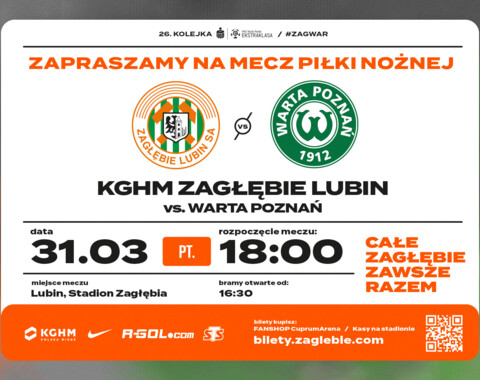 Rusza sprzedaż biletów na mecz z Wartą Poznań!