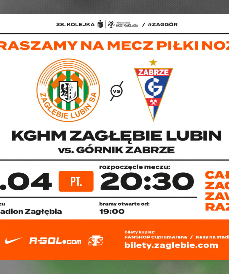 Ruszyła sprzedaż biletów na mecz z Górnikiem Zabrze!