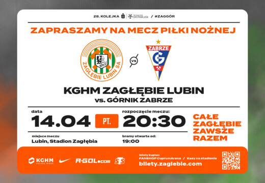 Ruszyła sprzedaż biletów na mecz z Górnikiem Zabrze!