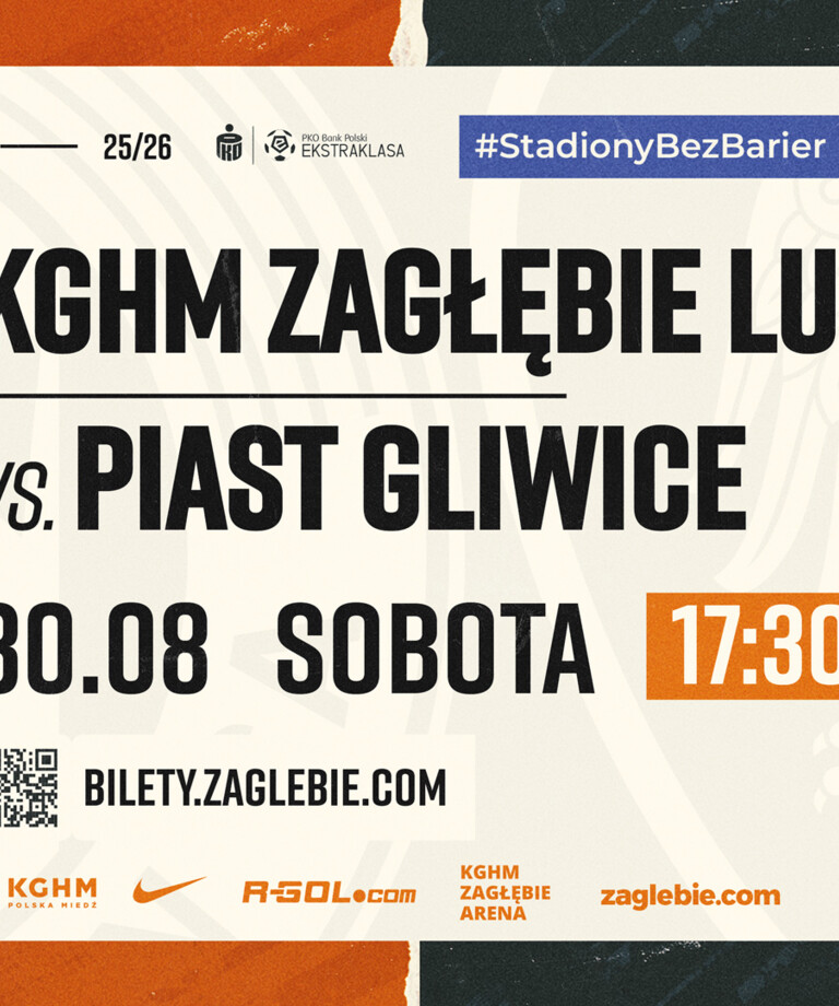 Ruszyła sprzedaż biletów na mecz z Piastem Gliwice! Ruszyła sprzedaż biletów na mecz z Piastem Gliwice!